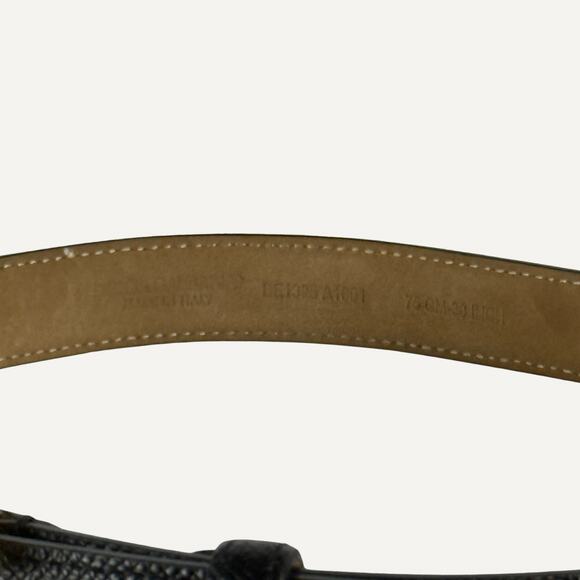 Dolce Gabbana Reversible Leather DG Logo Belt Black Tan Gold Buckle 30 Inch